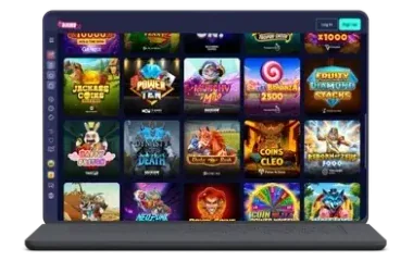 BoomsBet lobby op laptop