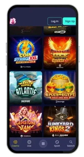 Booms Bet mobiele lobby